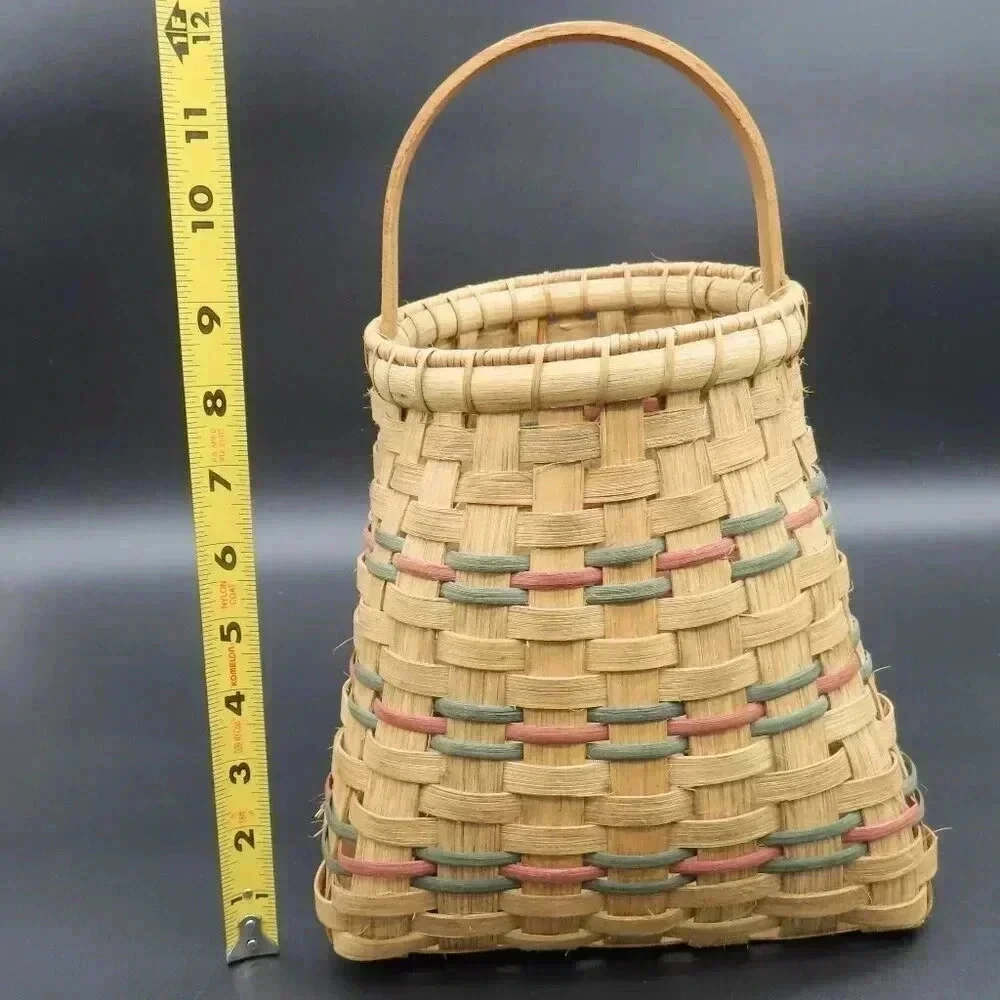 Vintage Woven Bucket Basket 12